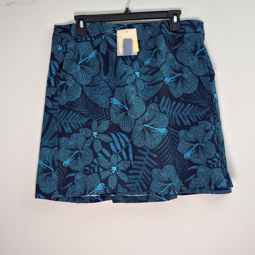 RipSkirt Hawaii Maui Moonlight Floral Wrap Skirt Blue Large Quick Dry NWT - Picture 2 of 9